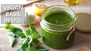 Vegan Fresh Basil Pesto  Easy Pesto Recipe [upl. by Acnayb]