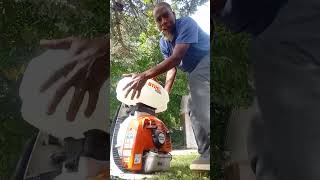 Blessed With A Stihl 450 Blower Landscaping smallbusinessowners [upl. by Ellennaj]