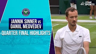 Wimbledon 2024  DaniilMedvedev stuns No1 seed JannikSinner  WimbledonOnStar [upl. by Enirolf]