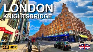 Knightsbridge London 4K Walking Tour  Discovering Harrods and Vibrant Side Streets [upl. by Aivad]