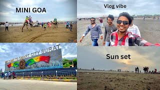 Mini Goa 😍 dhummas beach • € 02 • Surat Vibe • MonkeyxMagic vlogger goa surat [upl. by Aloke]