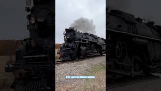 Pere Marquette 1225 polarexpress locomotive outside Cadillac MI 102724 railfans steamengine [upl. by Mag202]