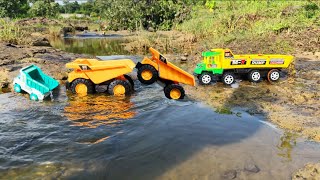 TATA Tipper Accident  Jcb Toy  Truck Toy  Car Toy  gadi wala cartoon  Pull Out with JCB  6 [upl. by Schapira]