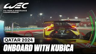 Onboard Lap Robert Kubica Ferrari 499P Hypercar I Qatar Airways Qatar 1812 KM I FIA WEC [upl. by Kolva]