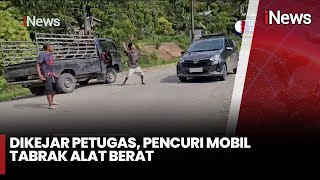 Viral Aksi Polisi dan Warga Kejar Pencuri Mobil di Tapanuli Selatan  iNews Pagi 1411 [upl. by Nryhtak]