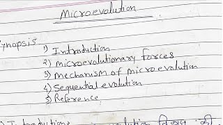 Micro evolution msc zoology 1st sem notes [upl. by Annyahs]