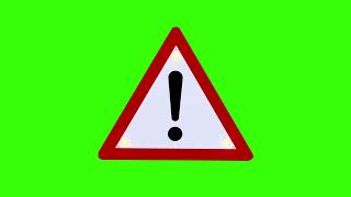 Blinking Warning Sign Representing Exclamation Mark in a White Triangle  4K  FREE TO USE [upl. by Allebasi]