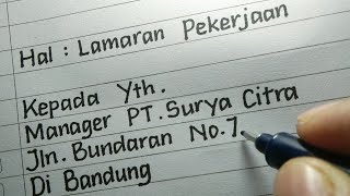 Surat Lamaran Kerja Tulis Tangan  Contoh Surat Lamaran Kerja Yang Baik [upl. by Kantos25]