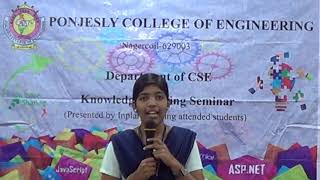 Industrial Visit Seminar MsKrishna Priya III Year CSE Ponjesly [upl. by Tarttan]