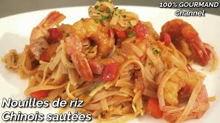 Nouilles de riz chinoises sautées aux crevettes [upl. by Bernard]