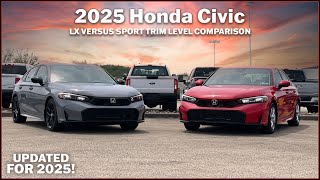 2025 Honda Civic  LX versus Sport Trim Levels  Which Should You Choose [upl. by Leahsim57]