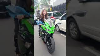 Marisha ChaCha nyobain sepeda ontel ZX25R 🤣 shorts marishachacha sepedaviral tiktok fyp [upl. by Ecienaj]