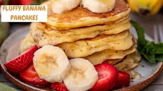 BANANA PANCAKES  The Best Fluffy Banana Pancakes [upl. by Sax]