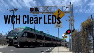 WCH Clear LEDs  Railroad Crossing  Lakeville Street Petaluma CA [upl. by Niloc152]