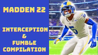 Madden 22 Interception and HitStick Fumble Highlight Compilation [upl. by Lenno291]