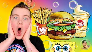 SpongeBob x Wendy’s Collab Crabby Patty Meal Review  Slay or No Way [upl. by Eehsar699]