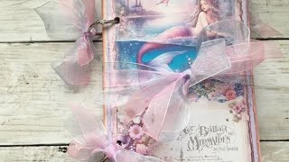 🌸 Mermaid  Handmade Ring Bound Journal with Ephemera Flip Through 🌸 [upl. by Barthel]