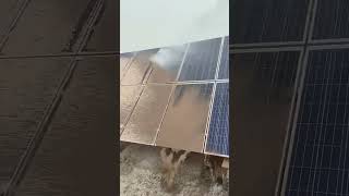 solar panel washing reels solar solarpanels solarenergy khansir viralshorttechnologycleaning [upl. by Vashtia]