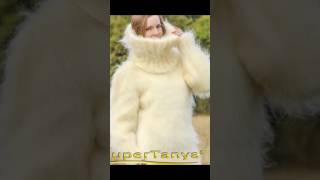 Extra long ivory fuzzy mohair sweater dress by SuperTanya [upl. by Ellennad]