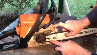 HOW TO PUT ON A CHAIN SAW CHAIN THE RIGHT WAY [upl. by Zoilla]