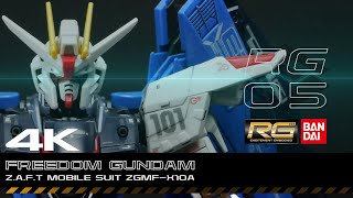 Real Grade 1144 RG05  ZGMFX10A FREEDOM GUNDAM 360°rotating  FOLLOW FAVOR [upl. by Adivad]