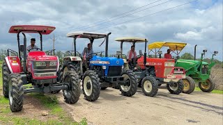 Tractors Power Test in Mud  Swaraj 855 Fe  New Holland 3630  John Deere  Mahindra Arjun NOVO 605 [upl. by Nidroj753]