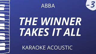 The Winner Takes It All  ABBA Karaoke Acoustic Piano Lower Key [upl. by Ainesy]