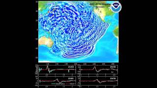 March 11 2011 Honshu Japan tsunami propagation [upl. by Budding]