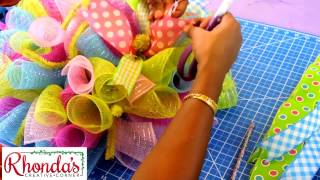 How to make a deco mesh Easter rabbitbunny table centerpiece [upl. by Legir496]