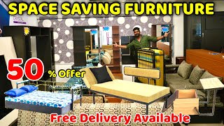 Amazing Space Saving FURNITURE  50 Discount Foldable Cot Dining Table Sofa  Nanga Romba Busy [upl. by Aietal]