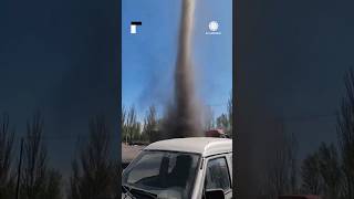 Large Black Dust Devil Spins in China [upl. by Asteria6]