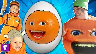 GIANT ANNOYING ORANGE EGG and Surprise Toys with HobbyKidsTV [upl. by Hessney]