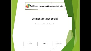 Le montant net social sur sur le bulletin de paie [upl. by Sherline]