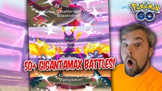 Over 50 Gigantamax Battles Won amp I Got THESE Amazing Shiny Luck Pokémon GO [upl. by Ydnolem]