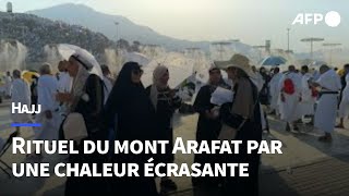 Hajj marée de fidèles au mont Arafat sous une chaleur extrême  AFP [upl. by Aicak133]