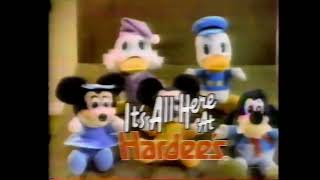 Hardees Disney Christmas Stuffed Toys TieIn Ad 1984 [upl. by Siesser]