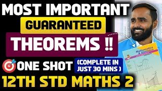 MOST IMPORTANT GUARANTEED MATHS 2 THEOREM12TH STD MATHS 1BOARD EXAM 2024PRADEEP GIRI SIR [upl. by Enert]