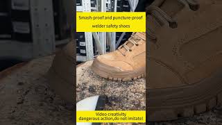 Safety shoe quality testing3115Lsteeltoeshoes sneakers safetyfootwear [upl. by Attaynik]