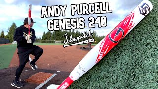 Hitting with the Louisville Slugger ANDY PURCELL GENESIS APG2  USSSA240 Slowpitch Bat Review [upl. by Poppy]