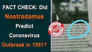 FACT CHECK Did Nostradamus Predict Coronavirus Outbreak in 1551  Factly [upl. by Lehcin]