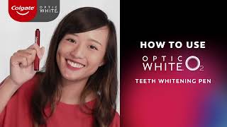 Colgate Optic White O2 Teeth Whitening Pen  How To Guide [upl. by Aridatha417]