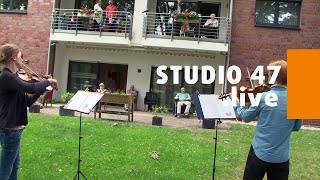 STUDIO 47 live  DUISBURGER PHILHARMONIKER GEBEN FENSTERKONZERTE GEGEN CORONAEINSAMKEIT [upl. by Wynne]