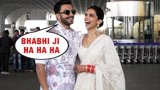 Deepika And Ranveer Leaves To Banglore For Wedding Reception  Media Calls Deepika BHABHI JI [upl. by Huckaby]