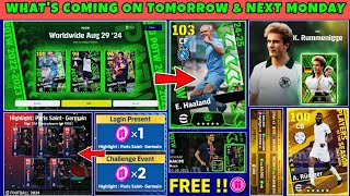 Whats Coming On Tomorrow amp Next Monday  eFootball 2024 Mobile  Upcoming Potw amp Free Rewards 🤯 [upl. by Zurn]