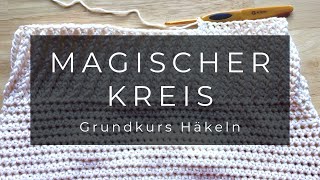 Linkshänder Grundkurs Häkeln  magischer Kreis [upl. by Strawn]