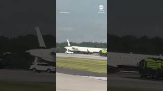 Plane loses tail after aircraft collide on taxiway at Atlanta airport [upl. by Assillem759]