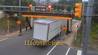 Reefer truck gets stuck under the 11foot88 bridge [upl. by Hsaka879]