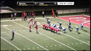 RB 32 Bo Waites of Petal High w 10 yd run against Natchez [upl. by Clerissa]