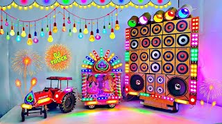 DIY Mini Wedding Dj Navratri Durga Road Light Murti Visharjan Mini Dj Truck Light Decoration [upl. by Ko913]