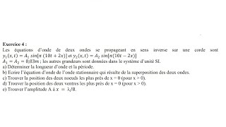 Exercice 4 TD – ONDES ET VIBRATIONS [upl. by Spanjian]